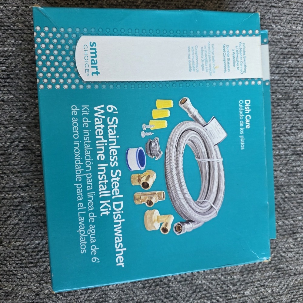 Smart Choice 6ft Stainless Steel Dishwasher Waterline Install Kit Dish Care